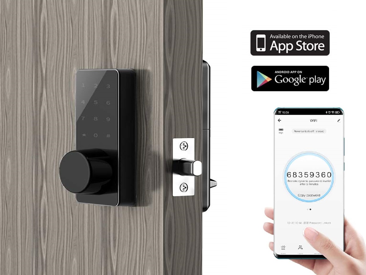 Code MIFARE Access Smart Deadbolt Exterior Door Lock TuyaSmart